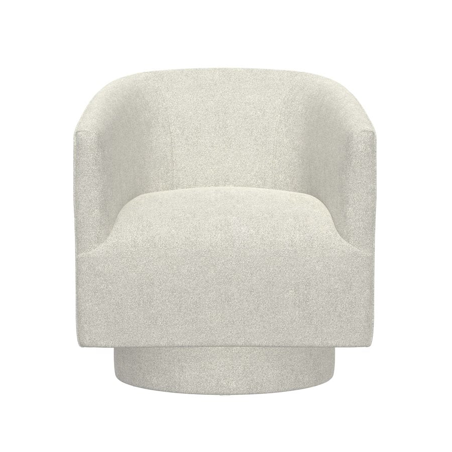 White Upholstered Swivel Chair 360-Degree Contemporary Design (2-Pack)