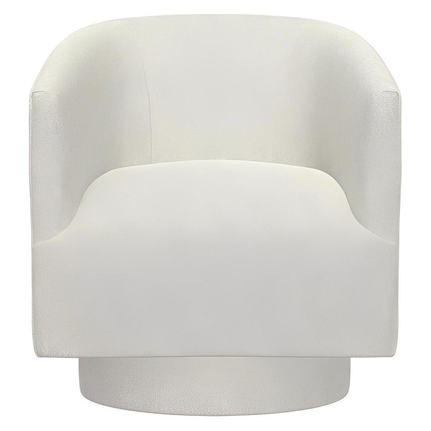 White Upholstered Swivel Chair 360-Degree Contemporary Design (2-Pack)