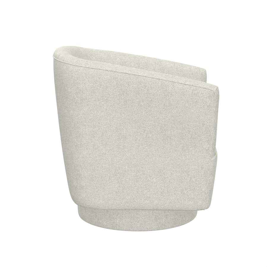 White Upholstered Swivel Chair 360-Degree Contemporary Design (2-Pack)