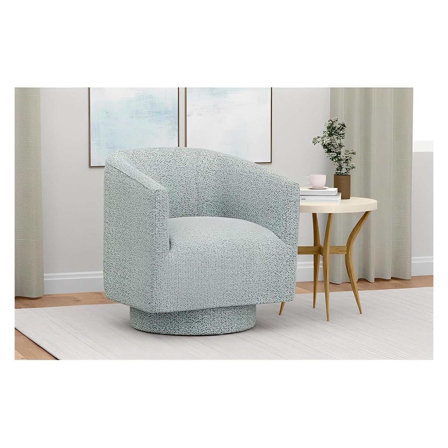 Baltic Upholstered Swivel Chair 360-Degree Contemporary Design (2-Pack)