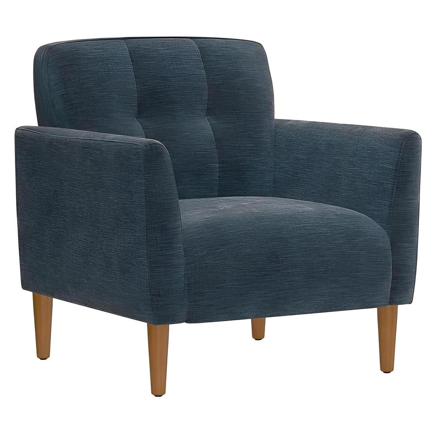 Blue Upholstered Accent Chair with Button Tufts and Arms (2-Pack)