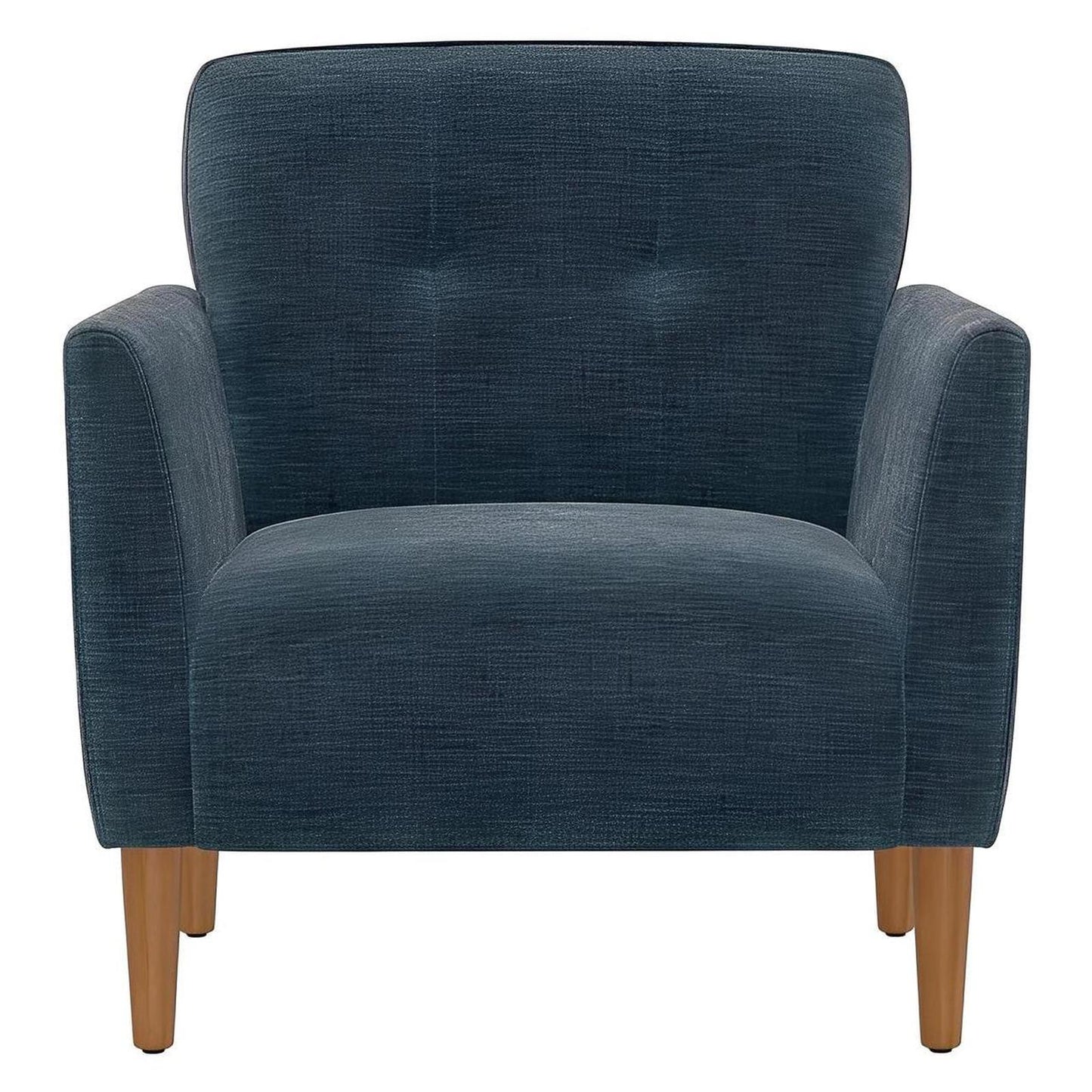 Blue Upholstered Accent Chair with Button Tufts and Arms (2-Pack)