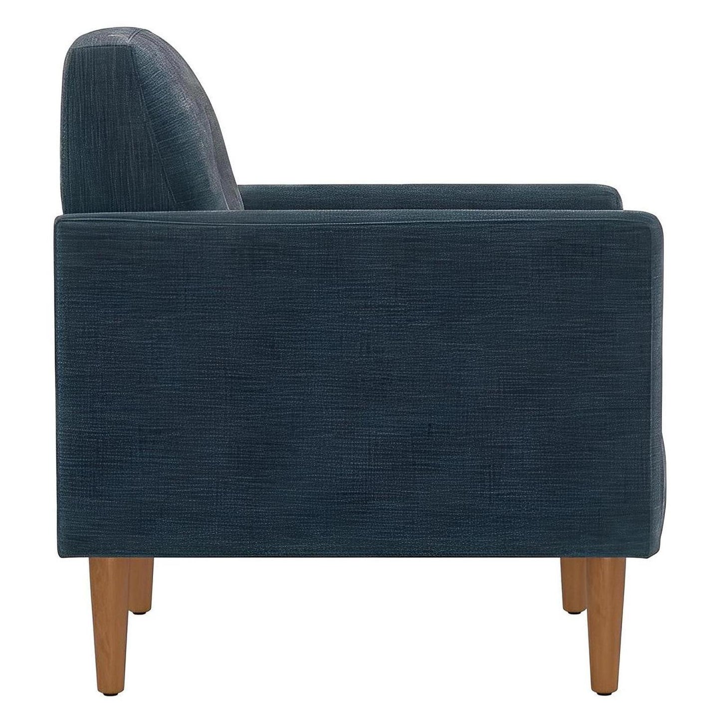 Blue Upholstered Accent Chair with Button Tufts and Arms (2-Pack)