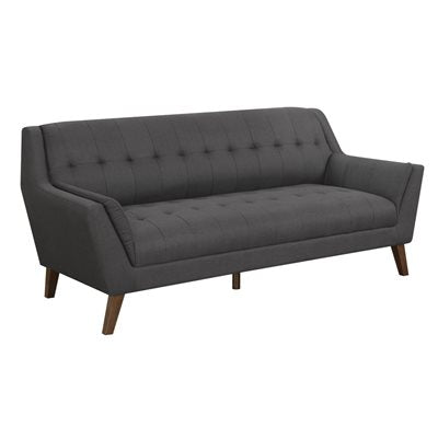 CHARCOAL SOFA COUCH Mid-Century Modern, Tufted, Clean Lines