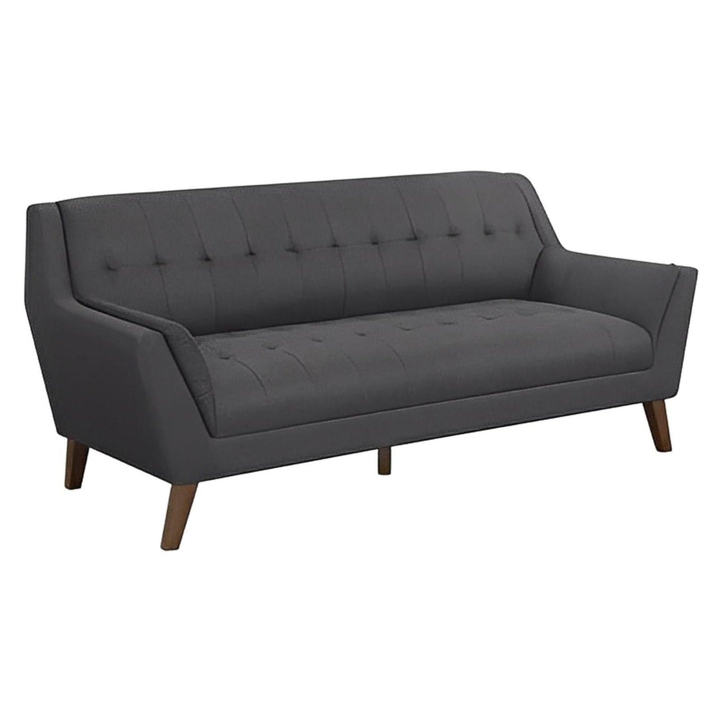 CHARCOAL SOFA COUCH Mid-Century Modern, Tufted, Clean Lines
