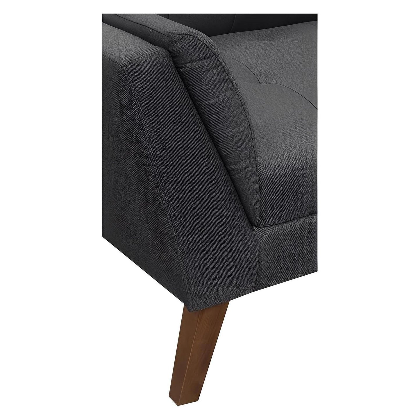 CHARCOAL SOFA COUCH Mid-Century Modern, Tufted, Clean Lines