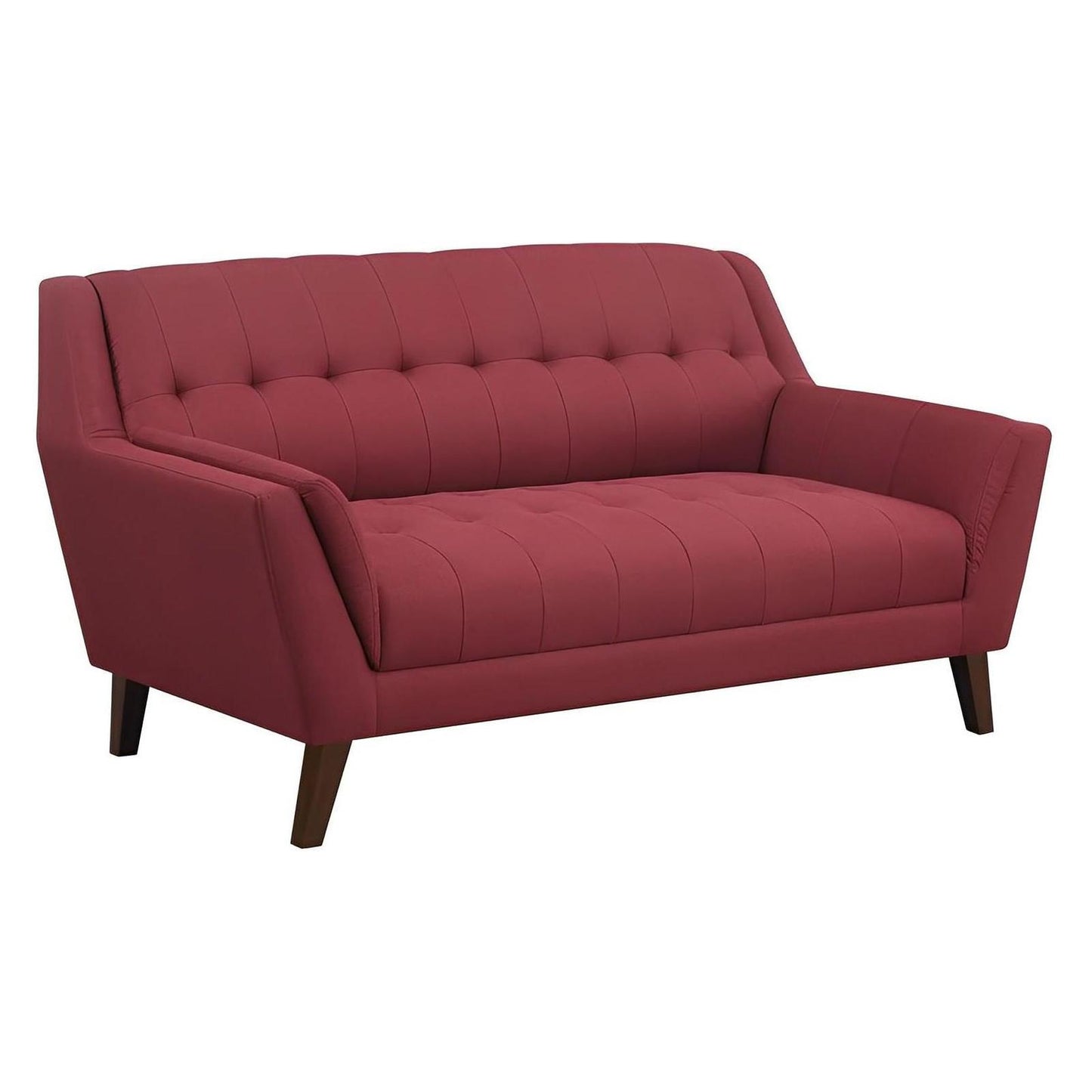 LOVESEAT - RED - Mid-Century Modern, Tufted, Clean Lines