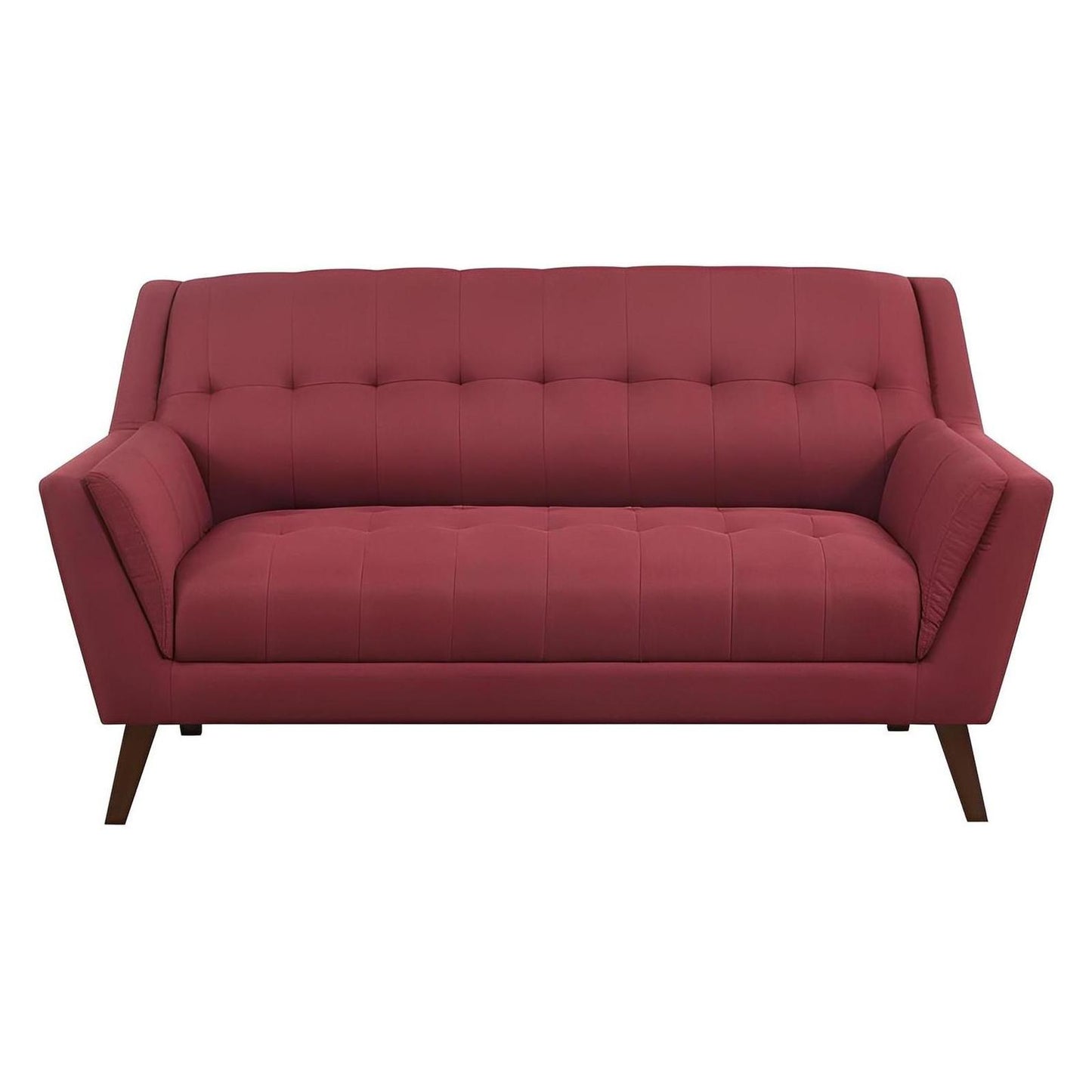 LOVESEAT - RED - Mid-Century Modern, Tufted, Clean Lines