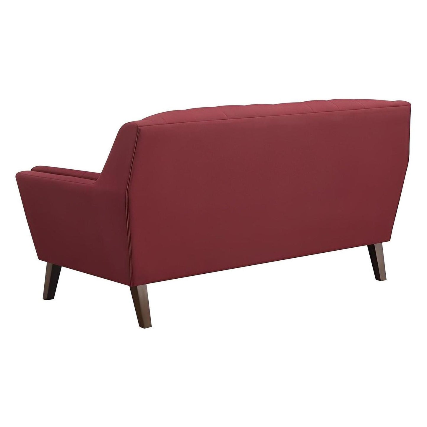 LOVESEAT - RED - Mid-Century Modern, Tufted, Clean Lines