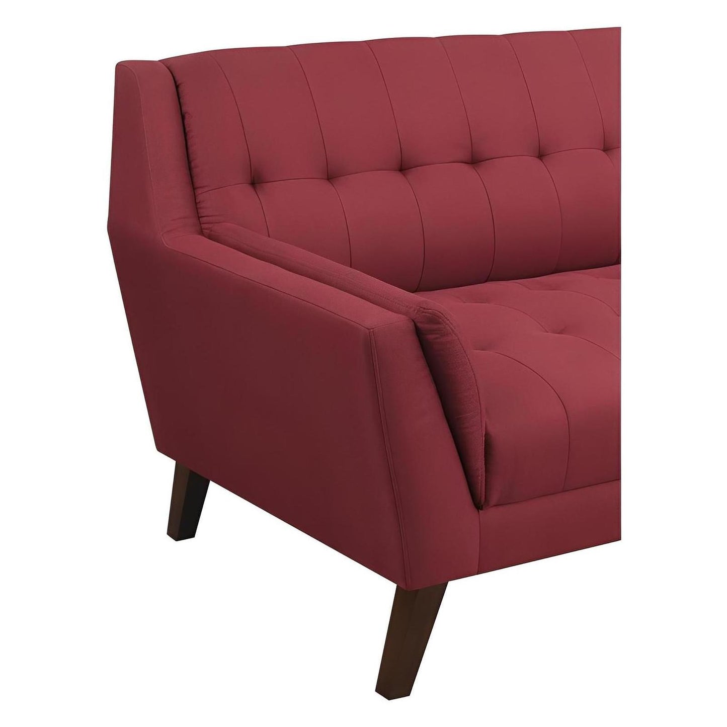LOVESEAT - RED - Mid-Century Modern, Tufted, Clean Lines