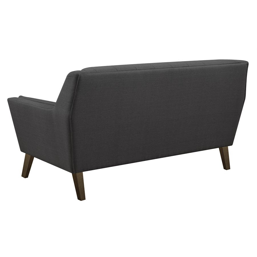 LOVESEAT - CHARCOAL - Mid-Century Modern, Tufted, Clean Lines