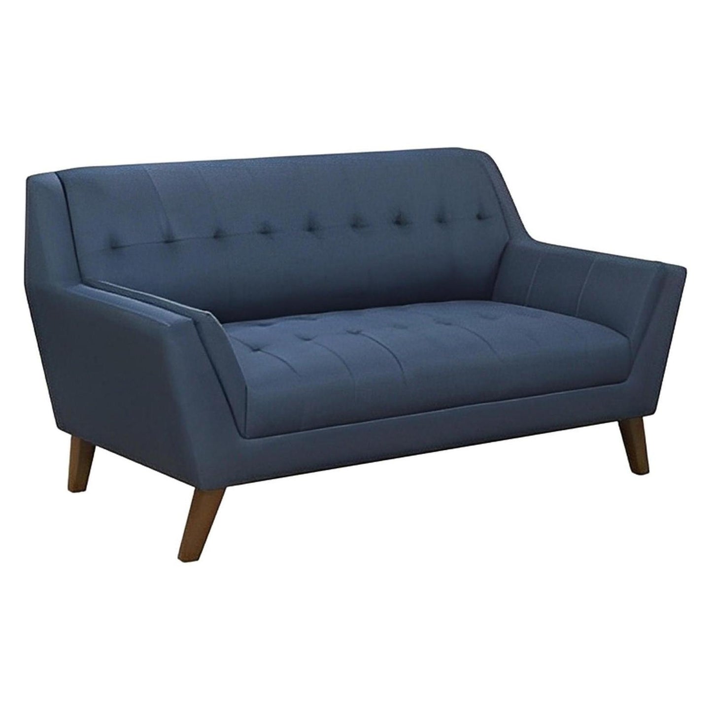 LOVESEAT - NAVY - Mid-Century Modern, Tufted, Clean Lines