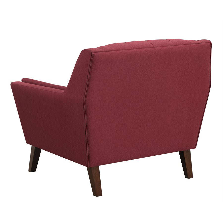 CHAIR - RED - Mid-Century Modern, Tufted, Clean Lines (2-Pack)