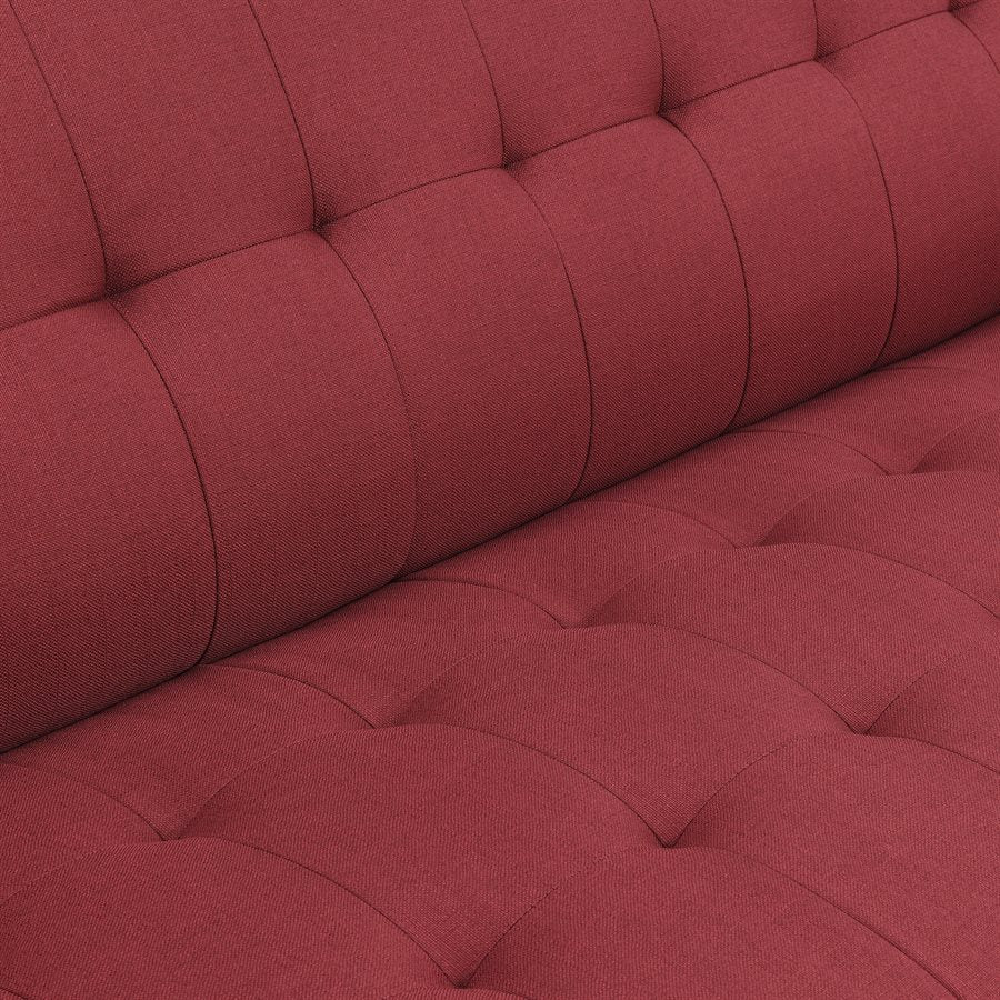 CHAIR - RED - Mid-Century Modern, Tufted, Clean Lines (2-Pack)