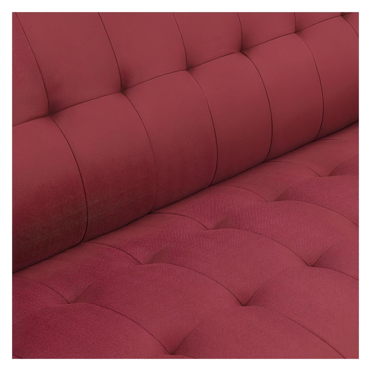 CHAIR - RED - Mid-Century Modern, Tufted, Clean Lines (2-Pack)