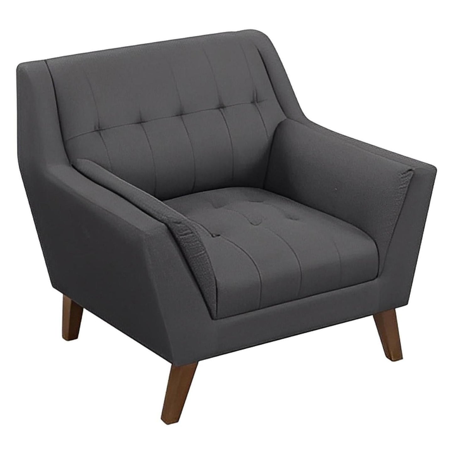 CHAIR - CHARCOAL - Mid-Century Modern, Tufted, Clean Lines (2-Pack)