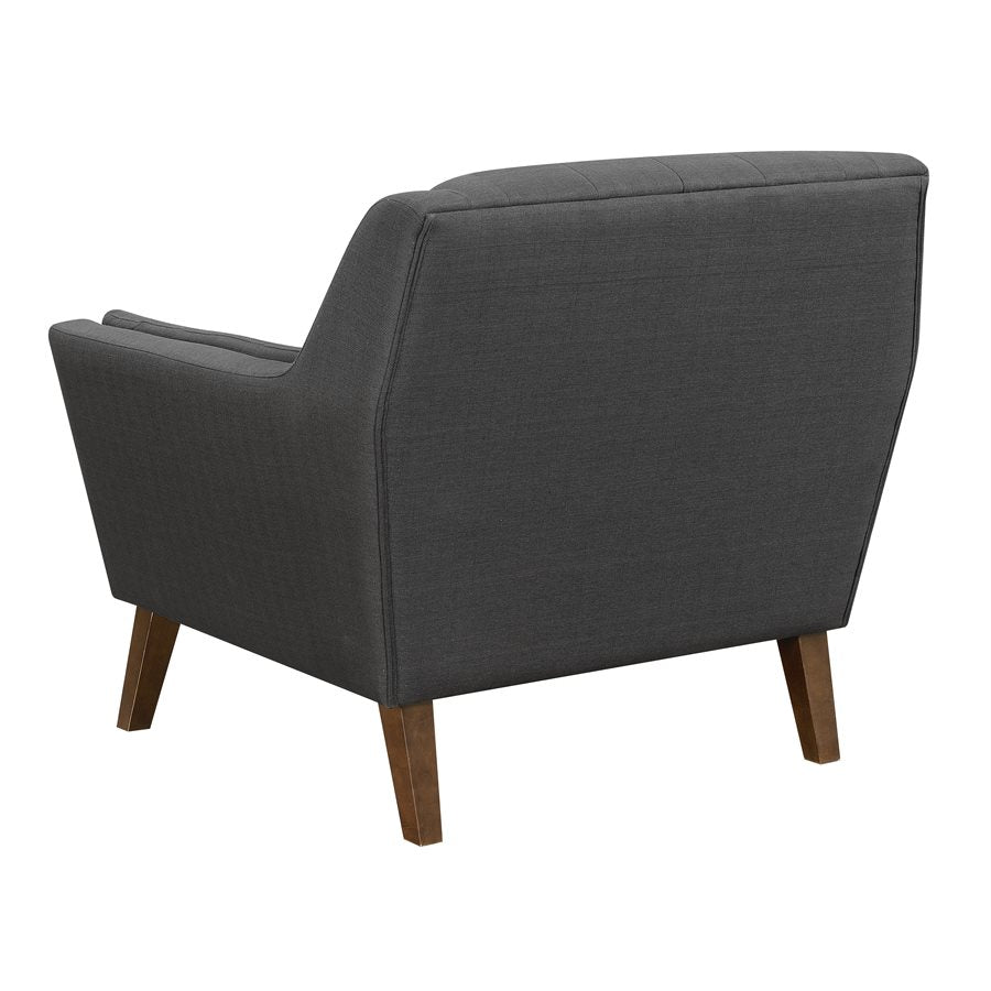 CHAIR - CHARCOAL - Mid-Century Modern, Tufted, Clean Lines (2-Pack)