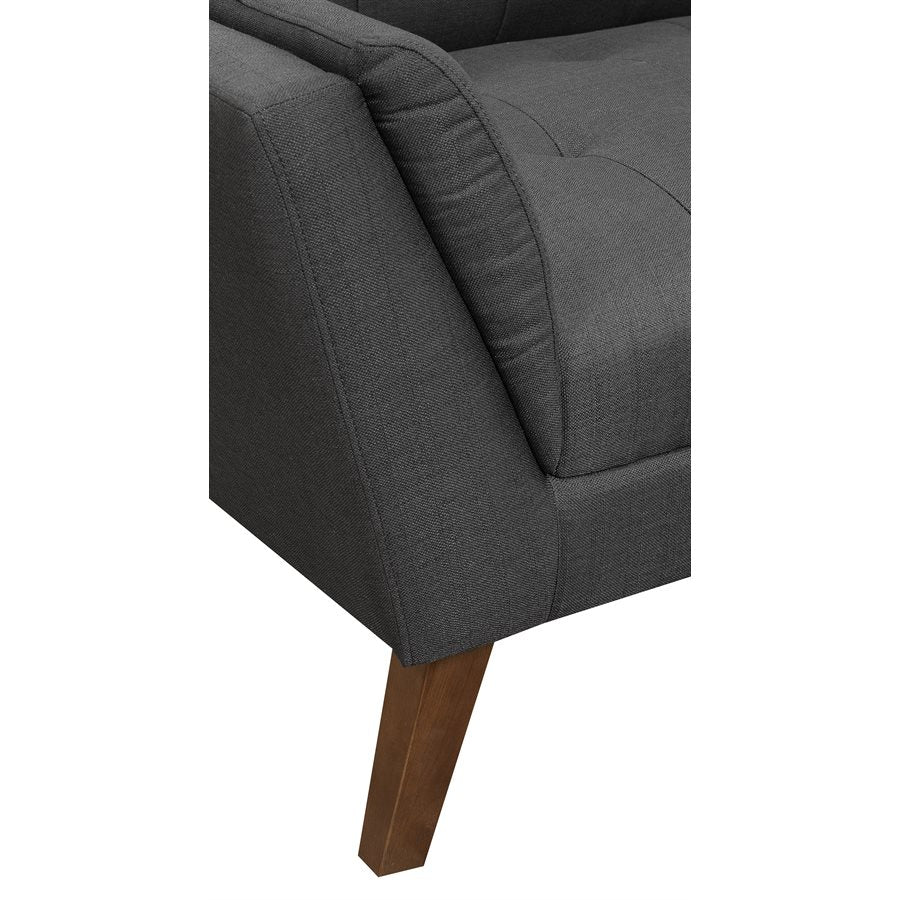 CHAIR - CHARCOAL - Mid-Century Modern, Tufted, Clean Lines (2-Pack)