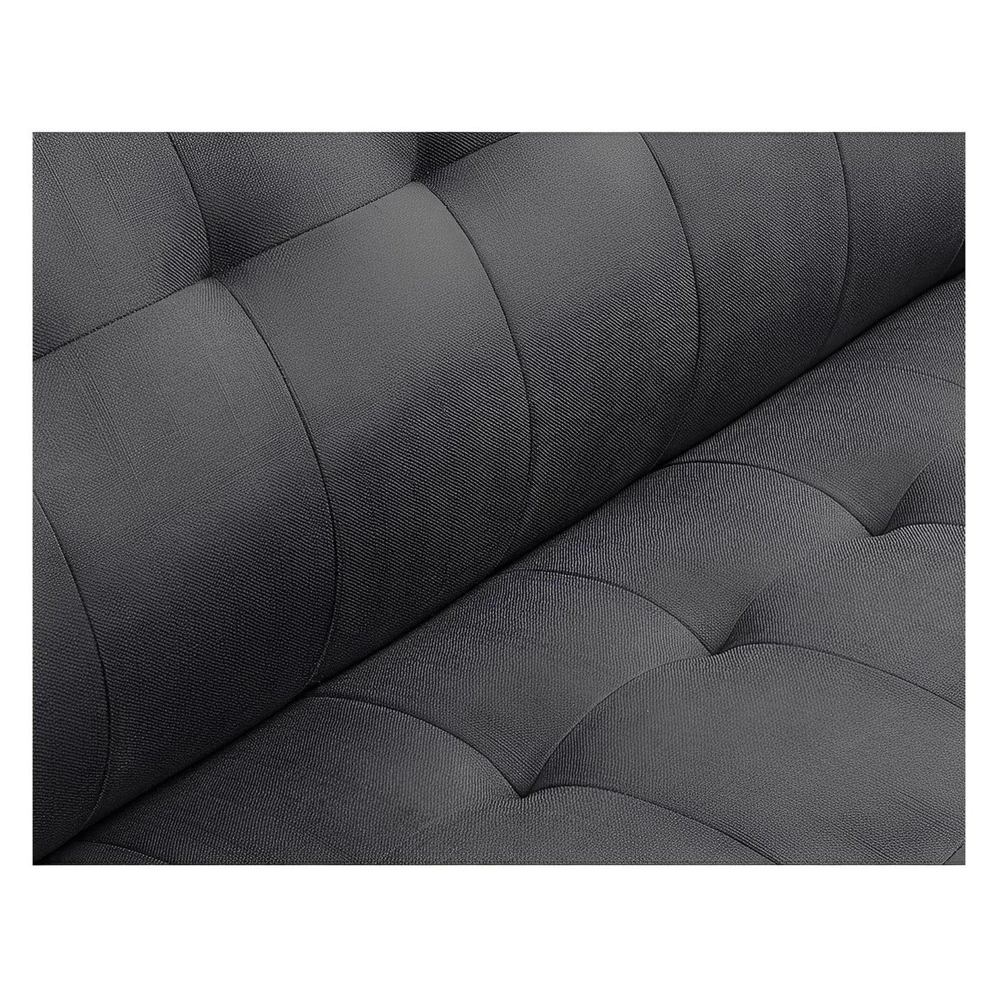 CHAIR - CHARCOAL - Mid-Century Modern, Tufted, Clean Lines (2-Pack)