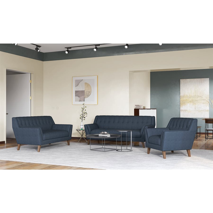 CHAIR - NAVY - Mid-Century Modern, Tufted, Clean Lines (2-Pack)