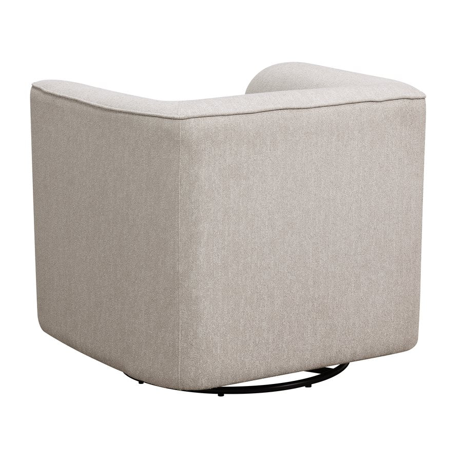 Beige Upholstered Swivel Chair 360-Degree Contemporary Design (2-Pack)