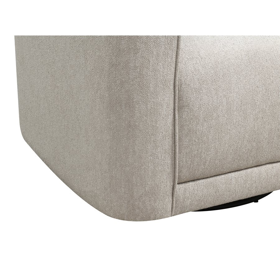 Beige Upholstered Swivel Chair 360-Degree Contemporary Design (2-Pack)