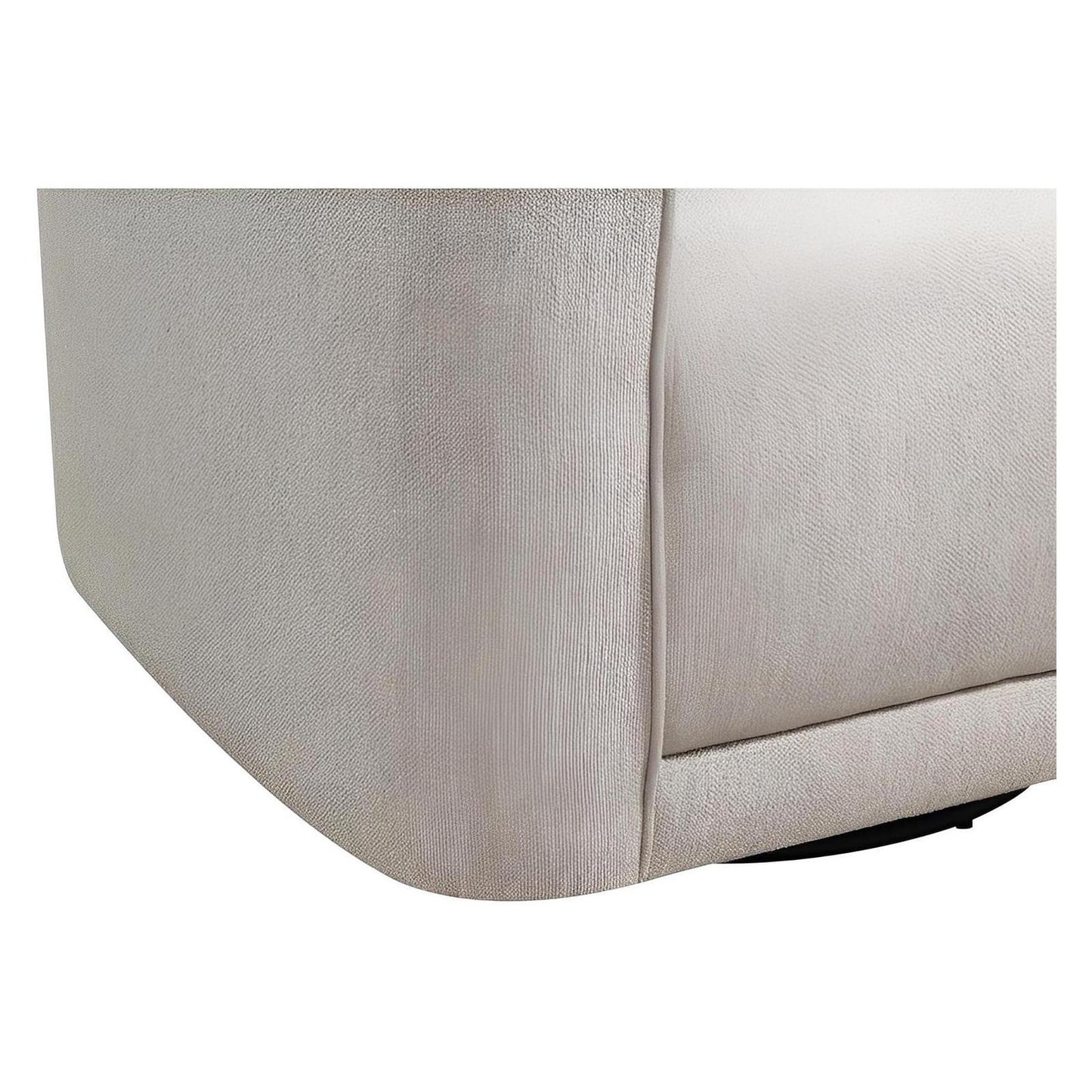 Beige Upholstered Swivel Chair 360-Degree Contemporary Design (2-Pack)