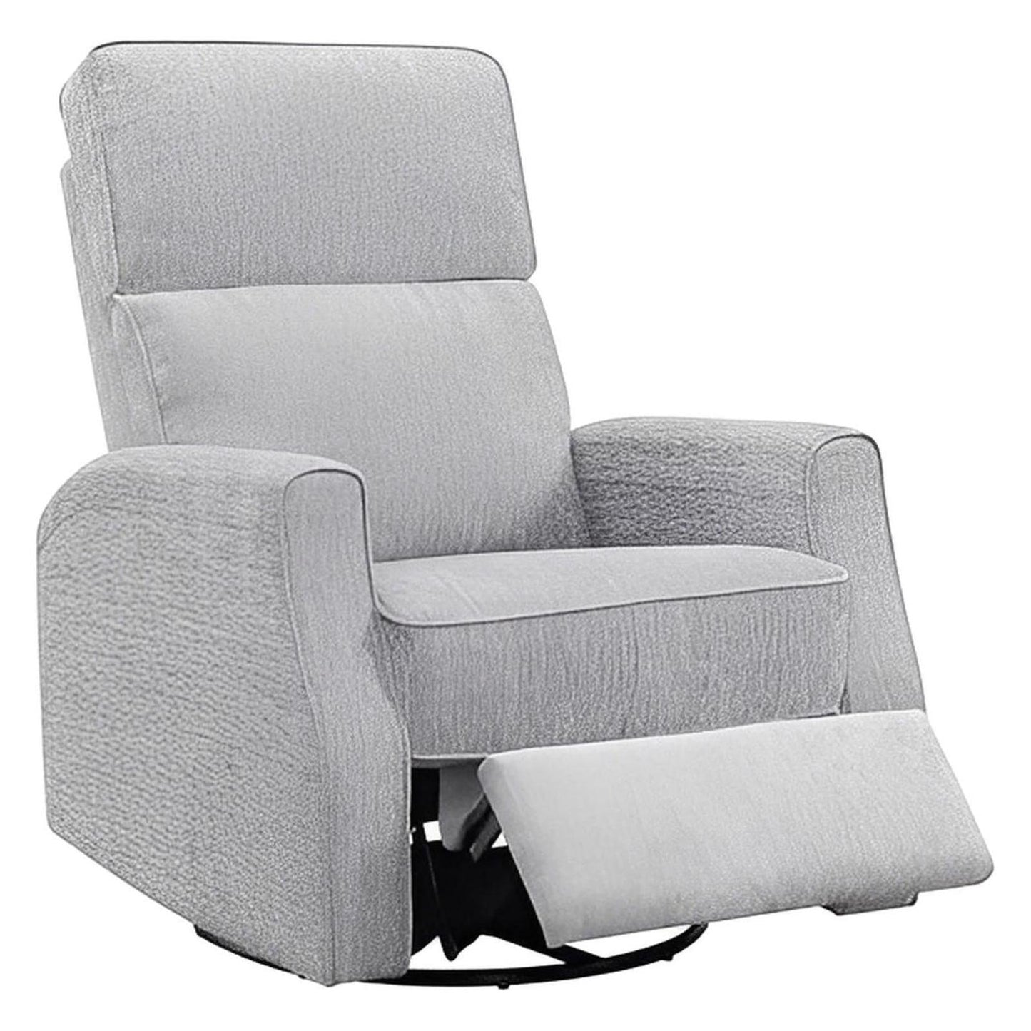Grey Upholstered Swivel Glider and Recliner Chair (2-Pack)