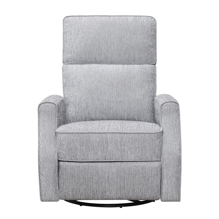 Grey Upholstered Swivel Glider and Recliner Chair (2-Pack)