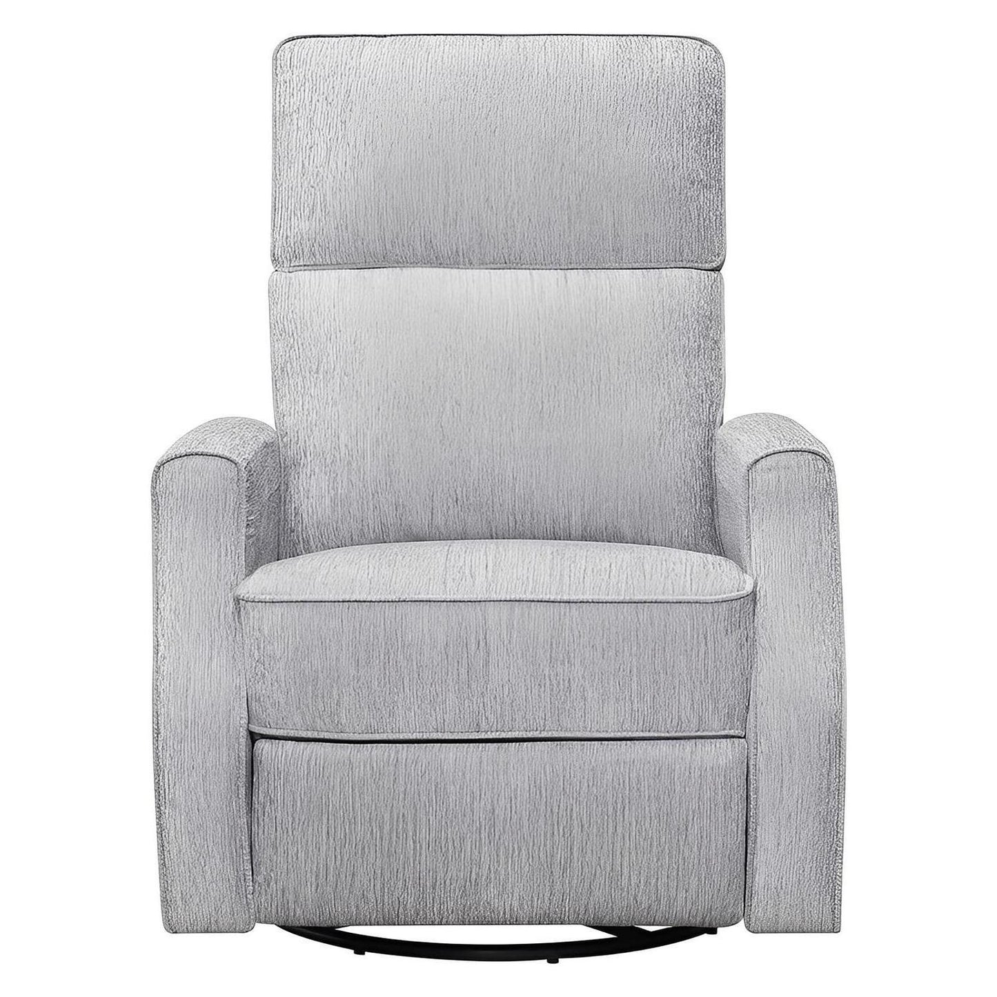 Grey Upholstered Swivel Glider and Recliner Chair (2-Pack)