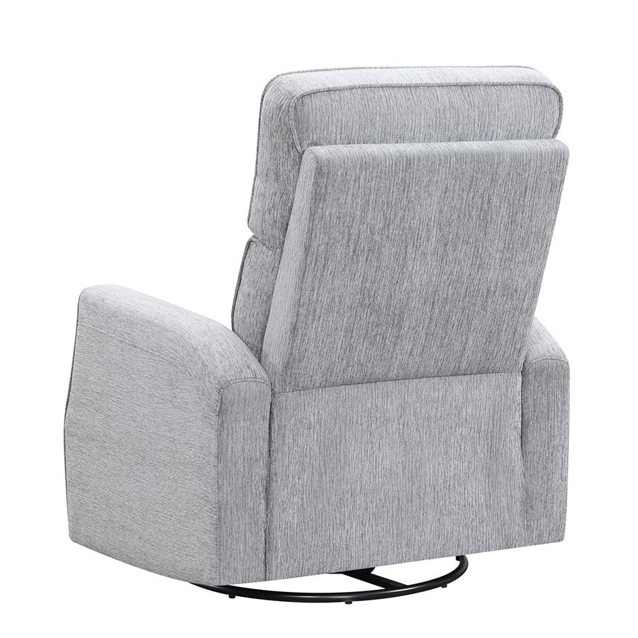 Grey Upholstered Swivel Glider and Recliner Chair (2-Pack)