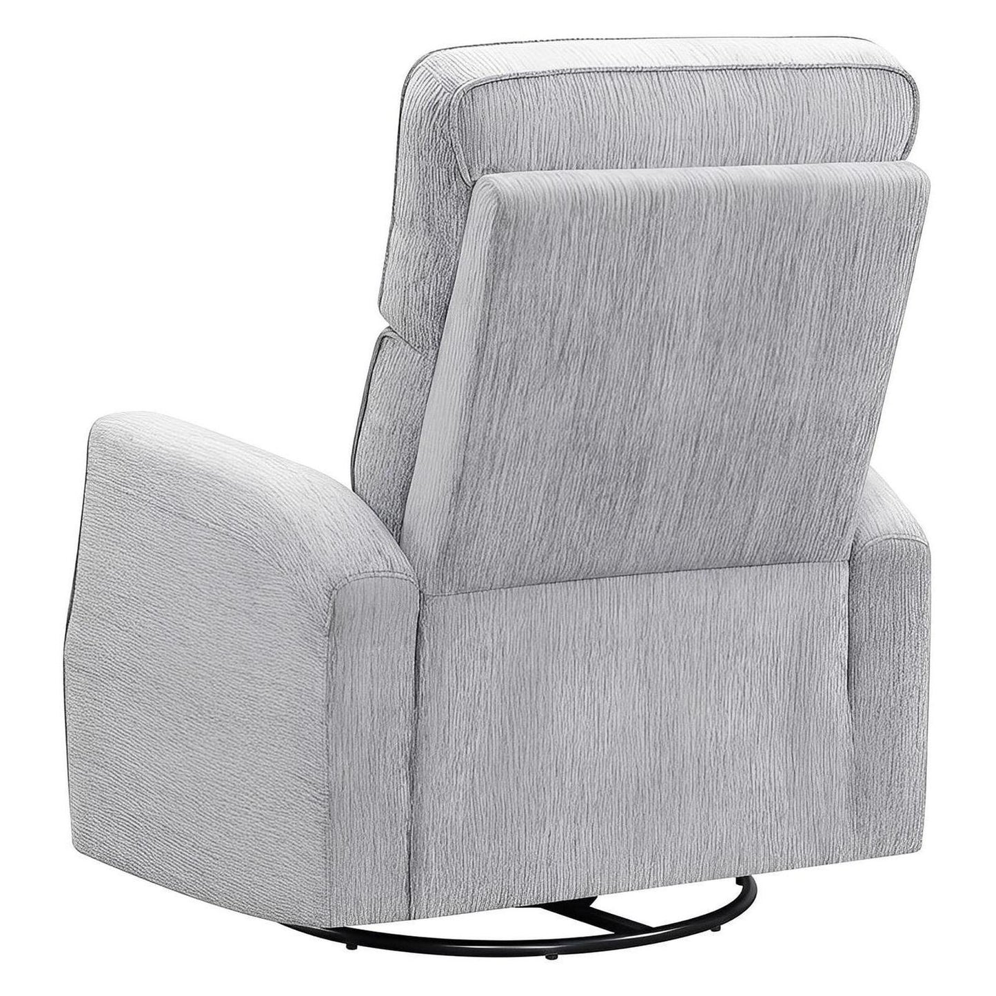Grey Upholstered Swivel Glider and Recliner Chair (2-Pack)