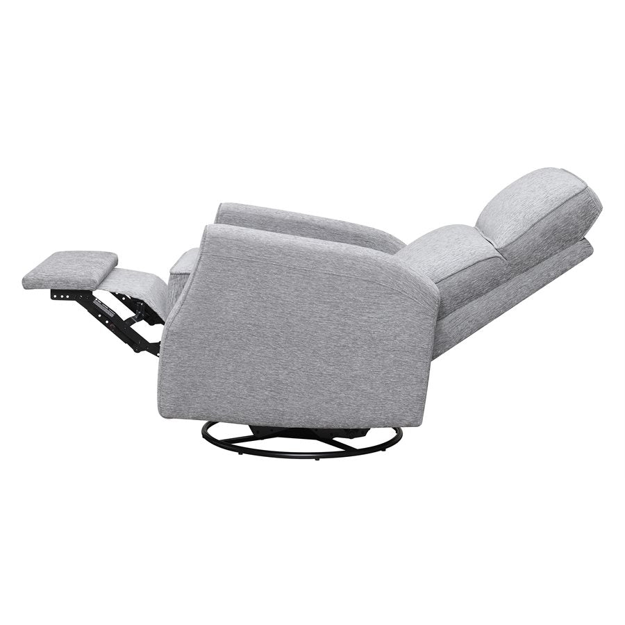 Grey Upholstered Swivel Glider and Recliner Chair (2-Pack)