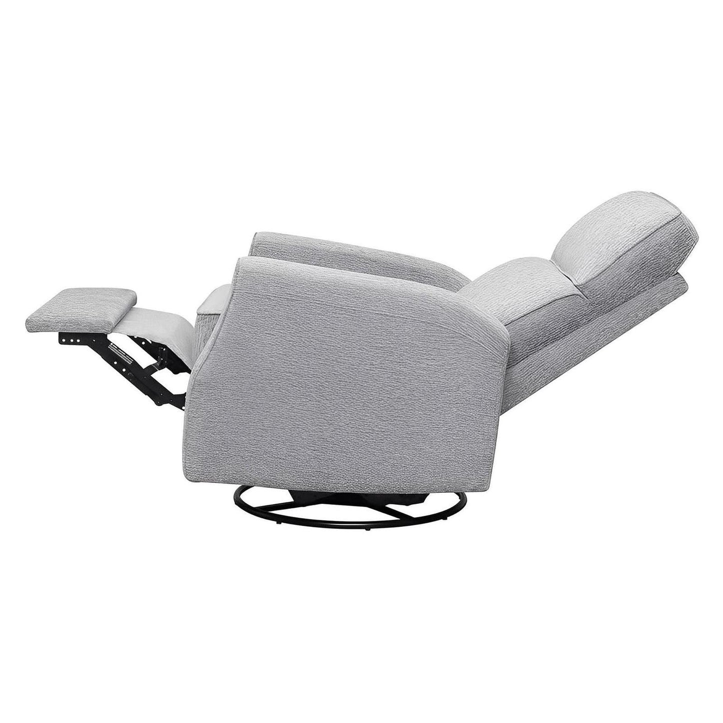 Grey Upholstered Swivel Glider and Recliner Chair (2-Pack)