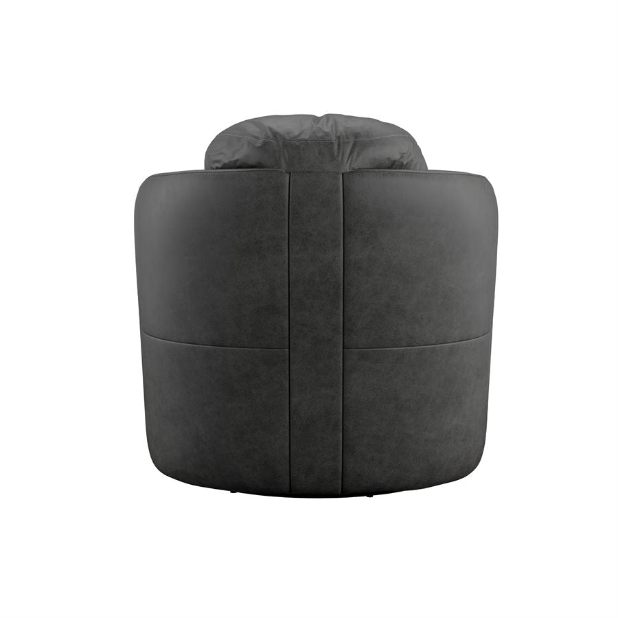 Steel Grey Upholstered Swivel Chair 360-Degree Modern Style (2-Pack)