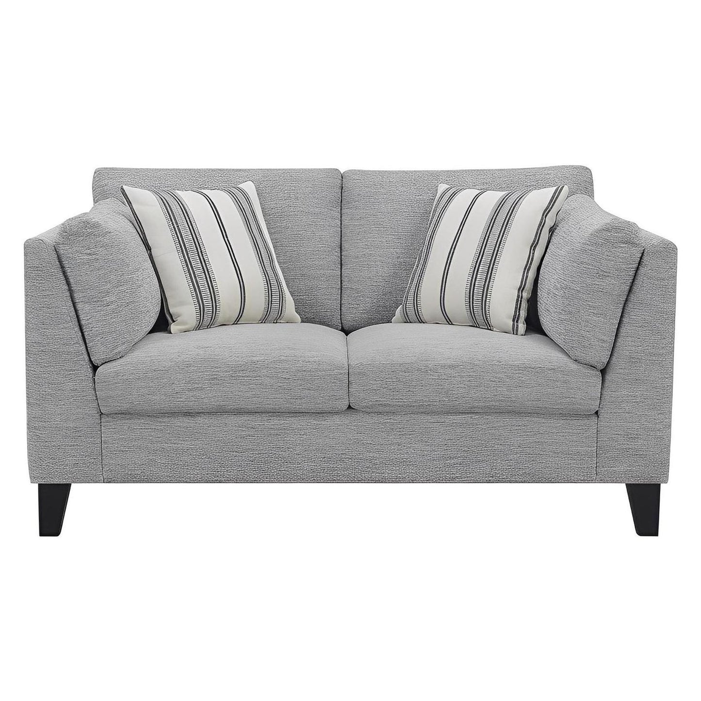 LOVESEAT W / 2 ACCENT PILLOWS - GRAY - 100% Polyester Fabric