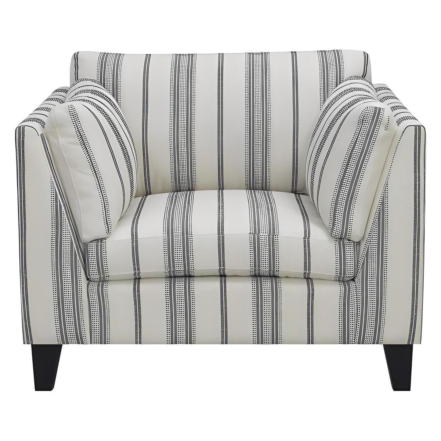 Gray Stripe Upholstered Accent Chair Traditional Design (2-Pack)