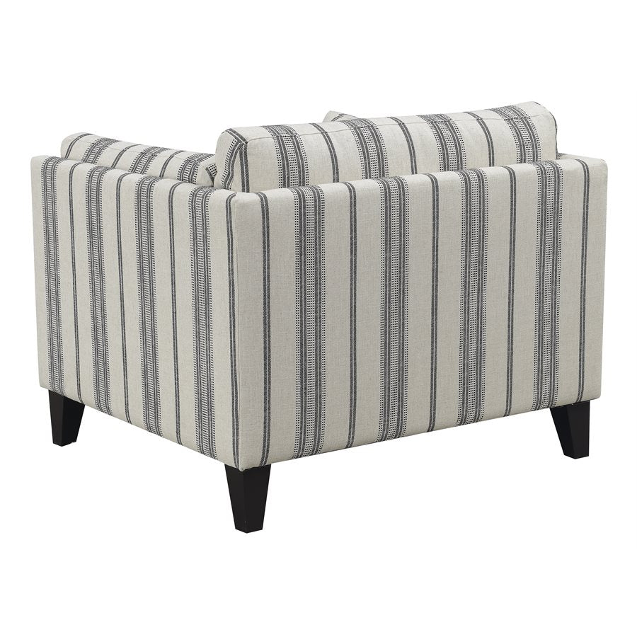 Gray Stripe Upholstered Accent Chair Traditional Design (2-Pack)