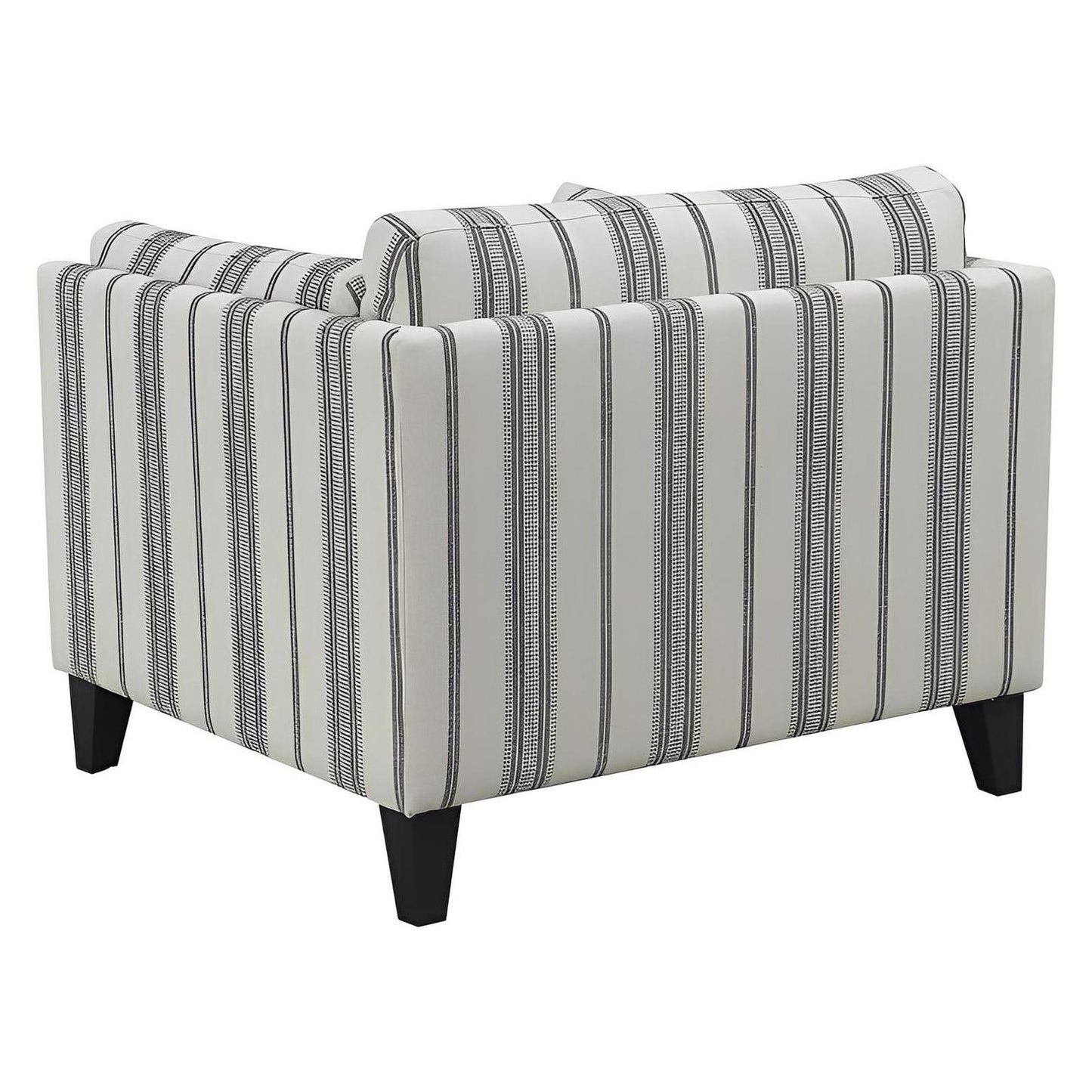 Gray Stripe Upholstered Accent Chair Traditional Design (2-Pack)