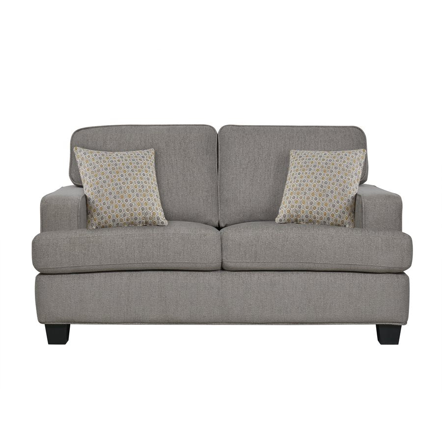 LOVESEAT W / 2 PILLOWS - LIGHT GREY