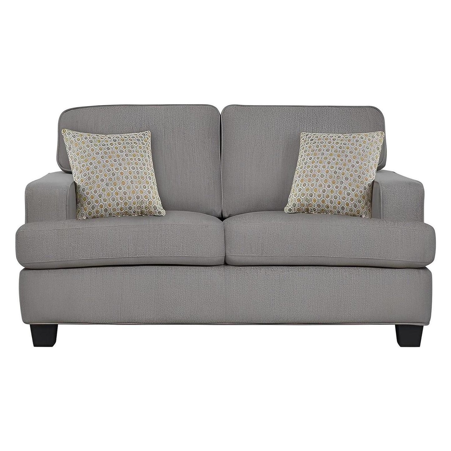 LOVESEAT W / 2 PILLOWS - LIGHT GREY