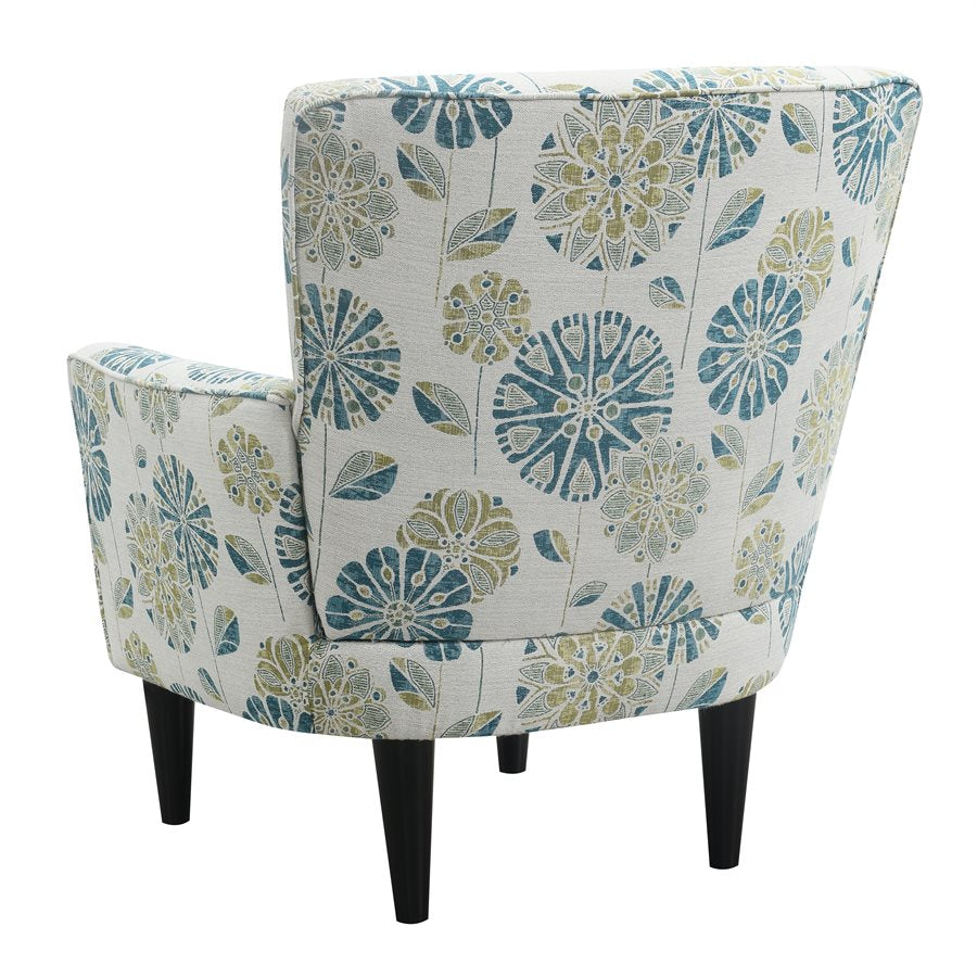 Teal Multi Fabric Accent Chair Wood Legs Spring Support (2-Pack)
