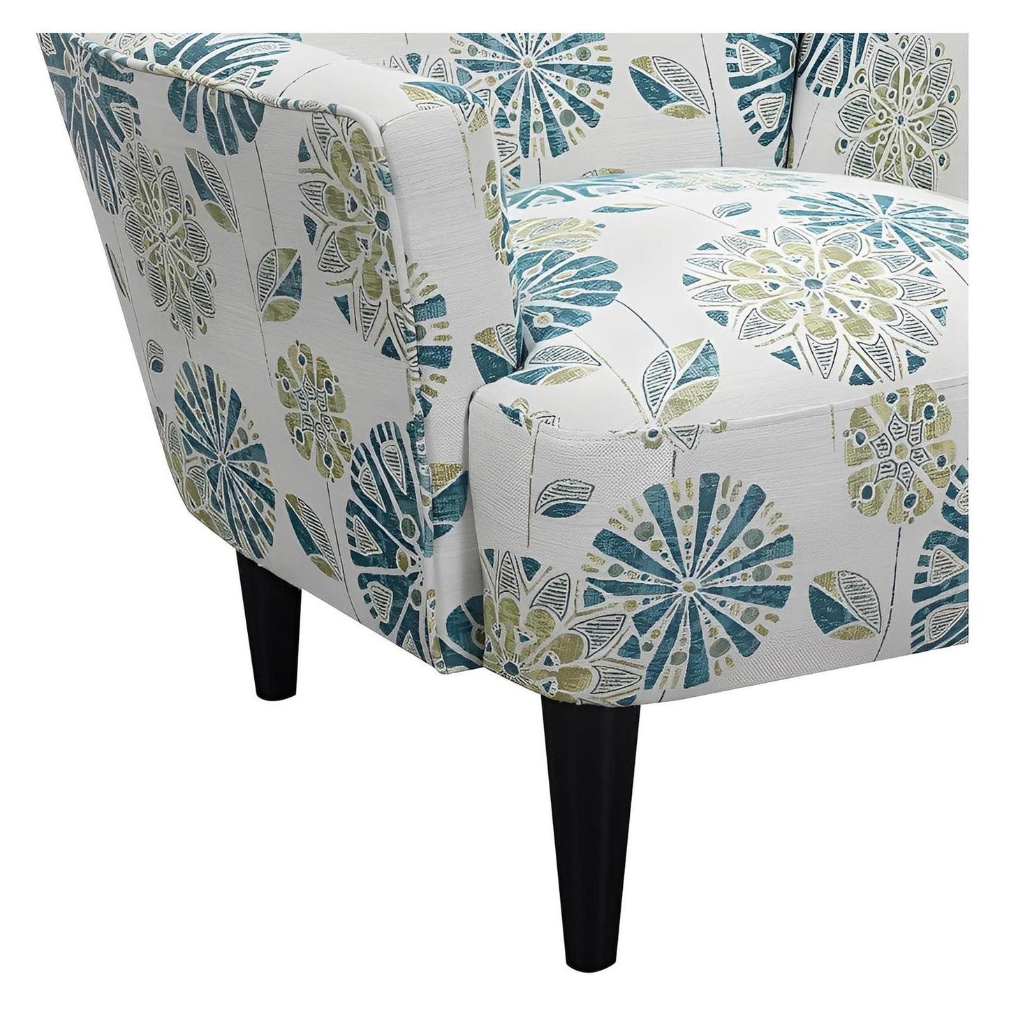 Teal Multi Fabric Accent Chair Wood Legs Spring Support (2-Pack)