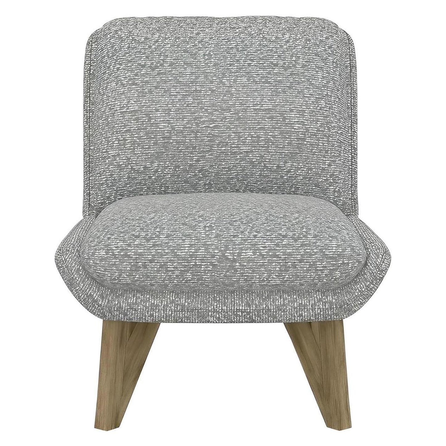 Grey Upholstered Contemporary Armless Chair Pocketed Coil Seat (2-Pack)