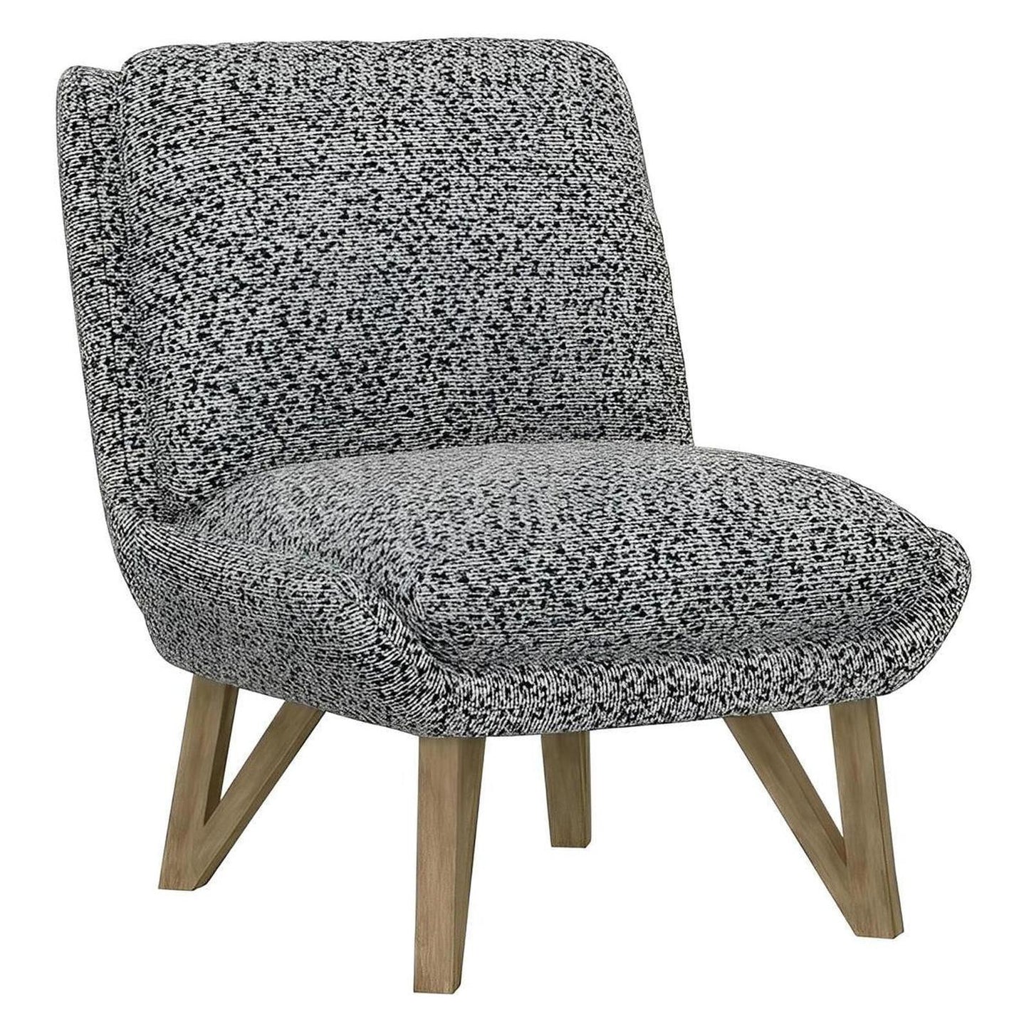 Blue Upholstered Contemporary Armless Chair Pocketed Coil Seat (2-Pack)