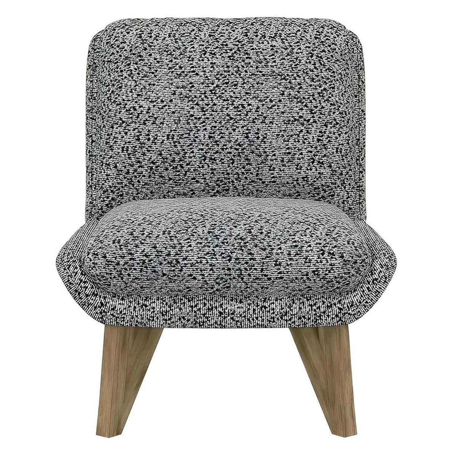 Blue Upholstered Contemporary Armless Chair Pocketed Coil Seat (2-Pack)