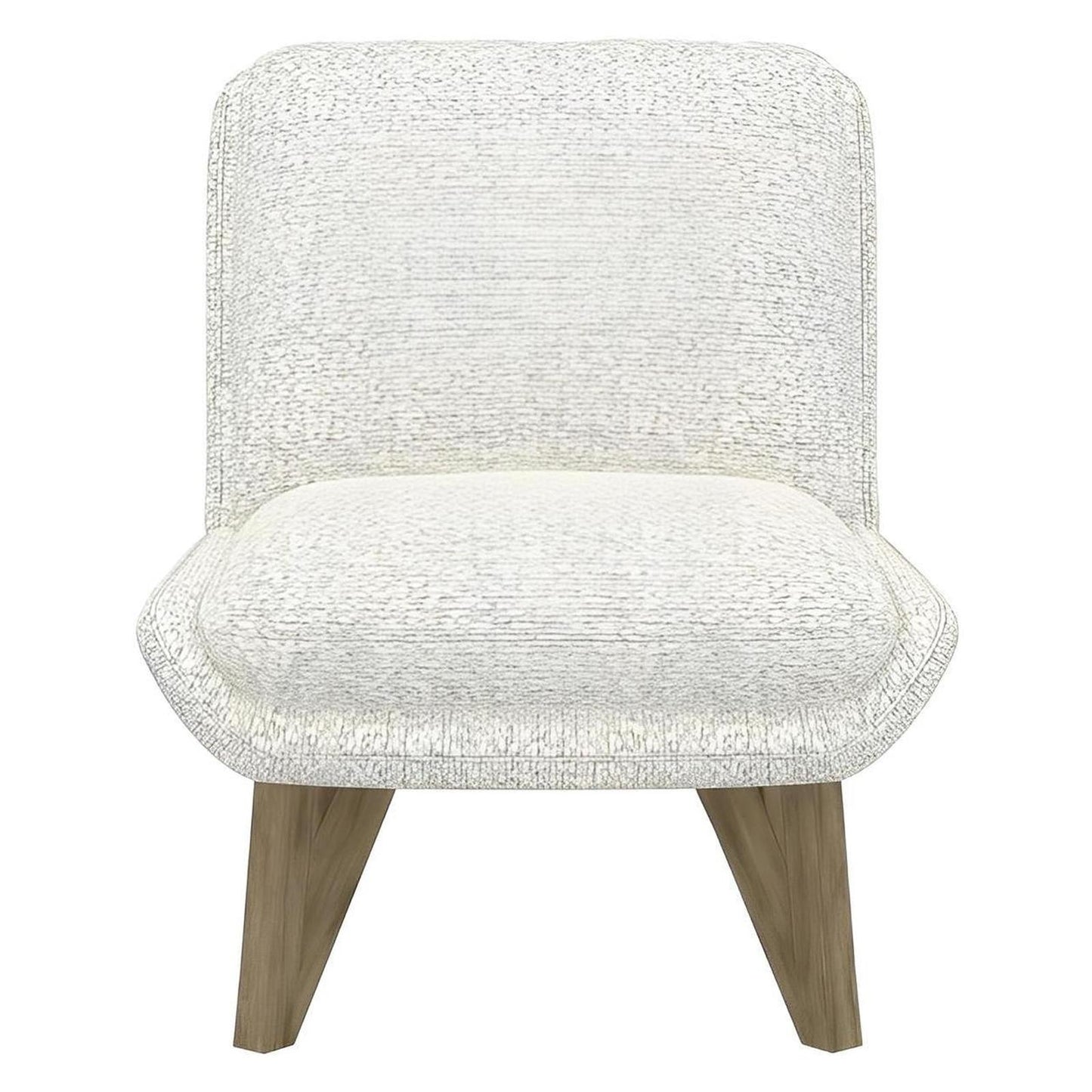 White Upholstered Contemporary Armless Chair Pocketed Coil Seat (2-Pack)