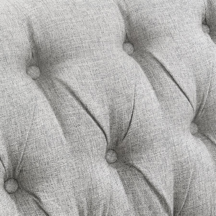 LOVESEAT W / 4 PILLOWS Gray Textured Fabric, Classic, Button Tufted