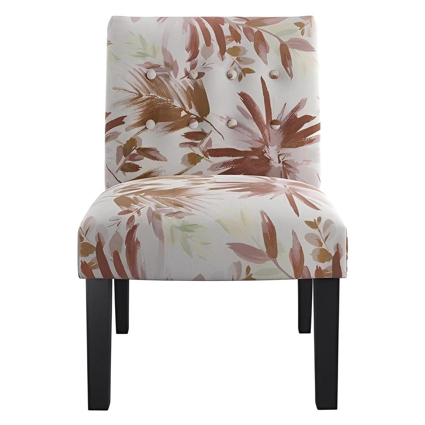 Red Multi Fabric Accent Armless Chair Spring Support Floral Design (2-Pack)