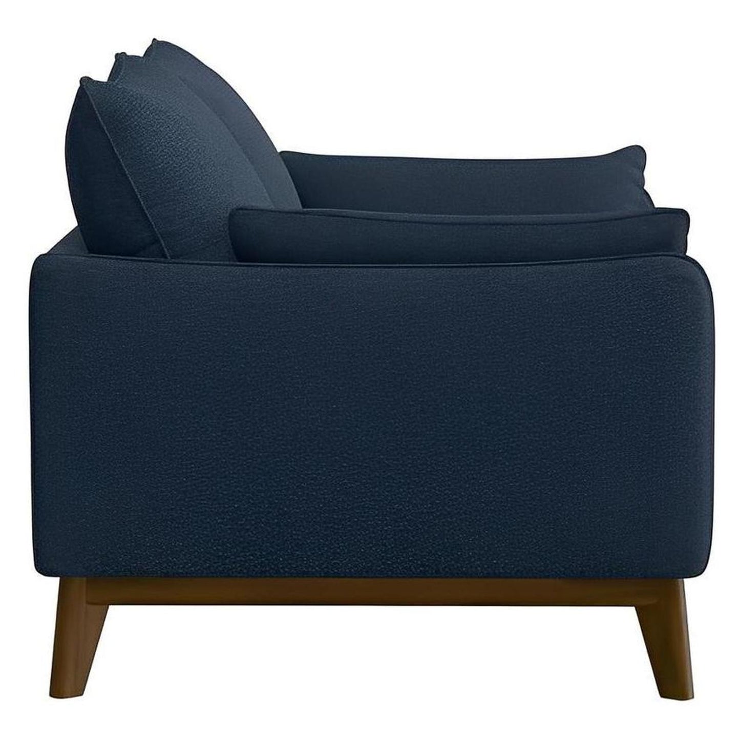 LOVESEAT W / WOOD BASE - NAVY - Mid-Century Modern